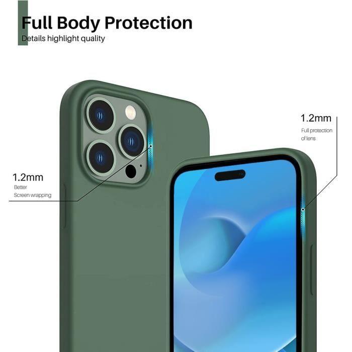 Schutzhülle - E.F.CONNECTION - für iPhone 14 Pro - Silikon TPU - Nachtgrün - Stoßfest und kratzfest