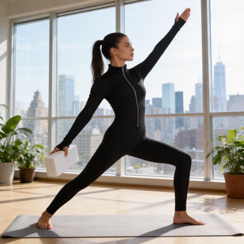Kadınlar İçin Europop Tarzı Uzun Kollu Fermuarlı Bel İnce Kesim Yoga Tulumu