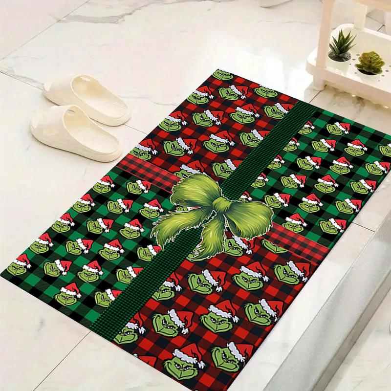 1Pc Christmas Candy Cane Rug Office Carpet Indoor Outdoor Doormat Nonslip Soft And Comfortable Living Room Christmas Halloween Gift D91815