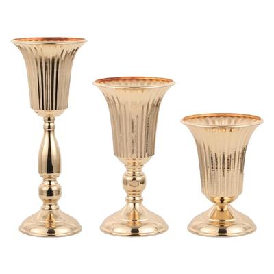 Desktop Metal Trumpets Centerpieces Vase Gold Flowers Vase Welcome Area Road Guide