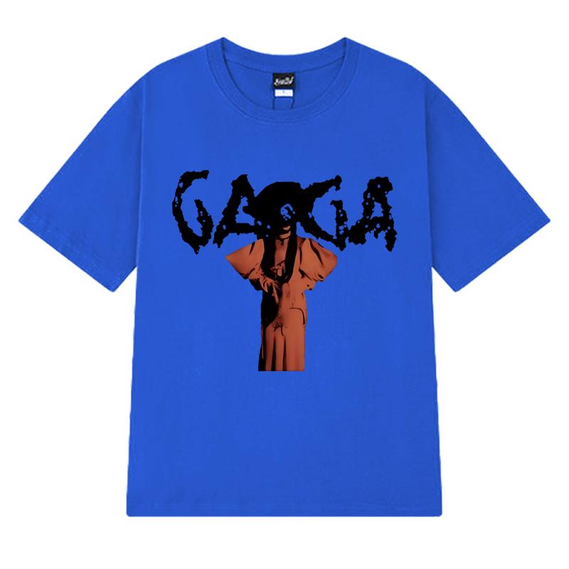 2025 New in Lady Gaga Orange Pose Graphic T shirt Men Women vintage Hip Hop streetwear Unisex 100% Cotton short sleeve T-shirts
