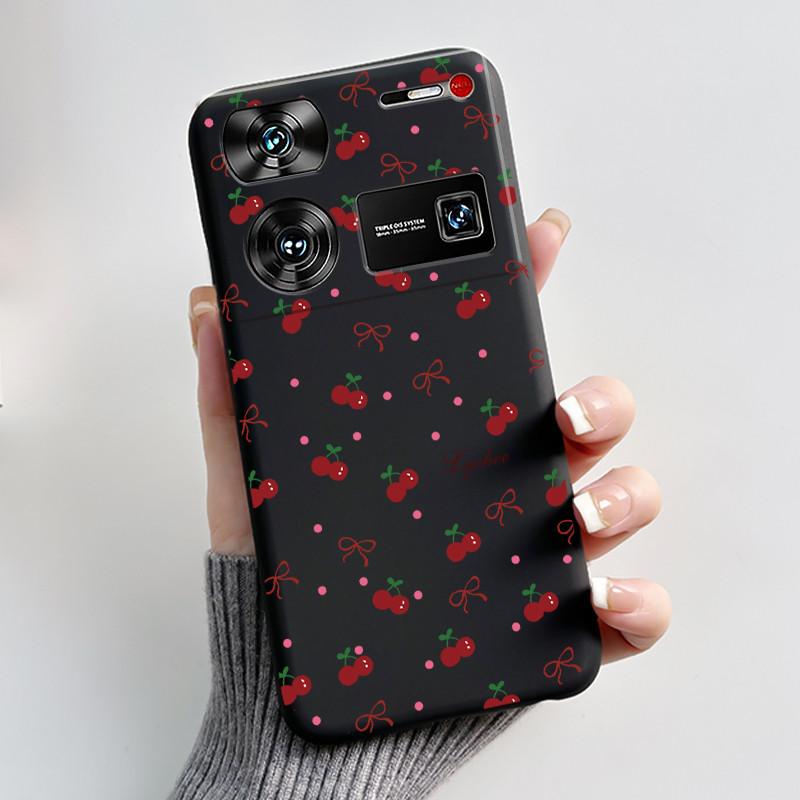 Cute Case For ZTE Nubia Z60 Ultra 5G Capa Fundas Printing Shells Protective Back Cover Soft Silicone Cartoon Black Casing Coque