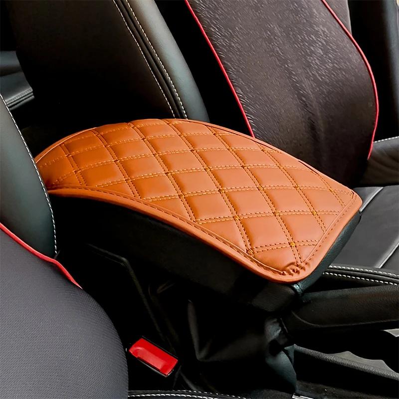 1Pc Pu Leather Car Armrest Mat Universal Interior Auto Armrests Storage Box Mats Anti-wear Protect Pad Car Interior Accessories