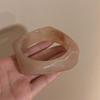 Vintage Wide Geometric Resin Beige Brown Coffee Bangles Irregular Chunky Bracelets Bangle Jewelry Gift for Women Girls
