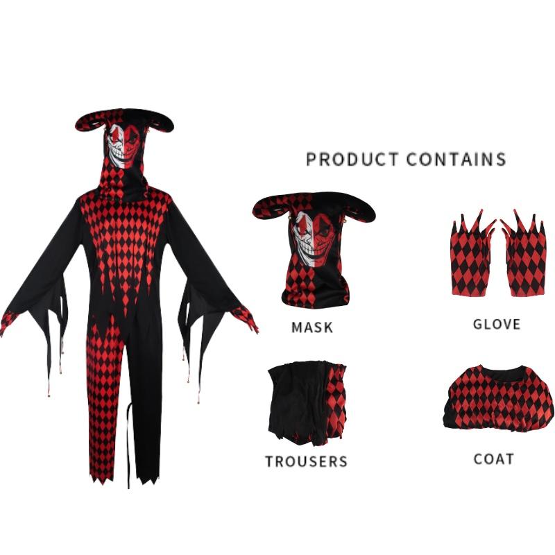 Fraye s Scary Horror Movie Killer Evil Clown Costume For Halloween Party XL