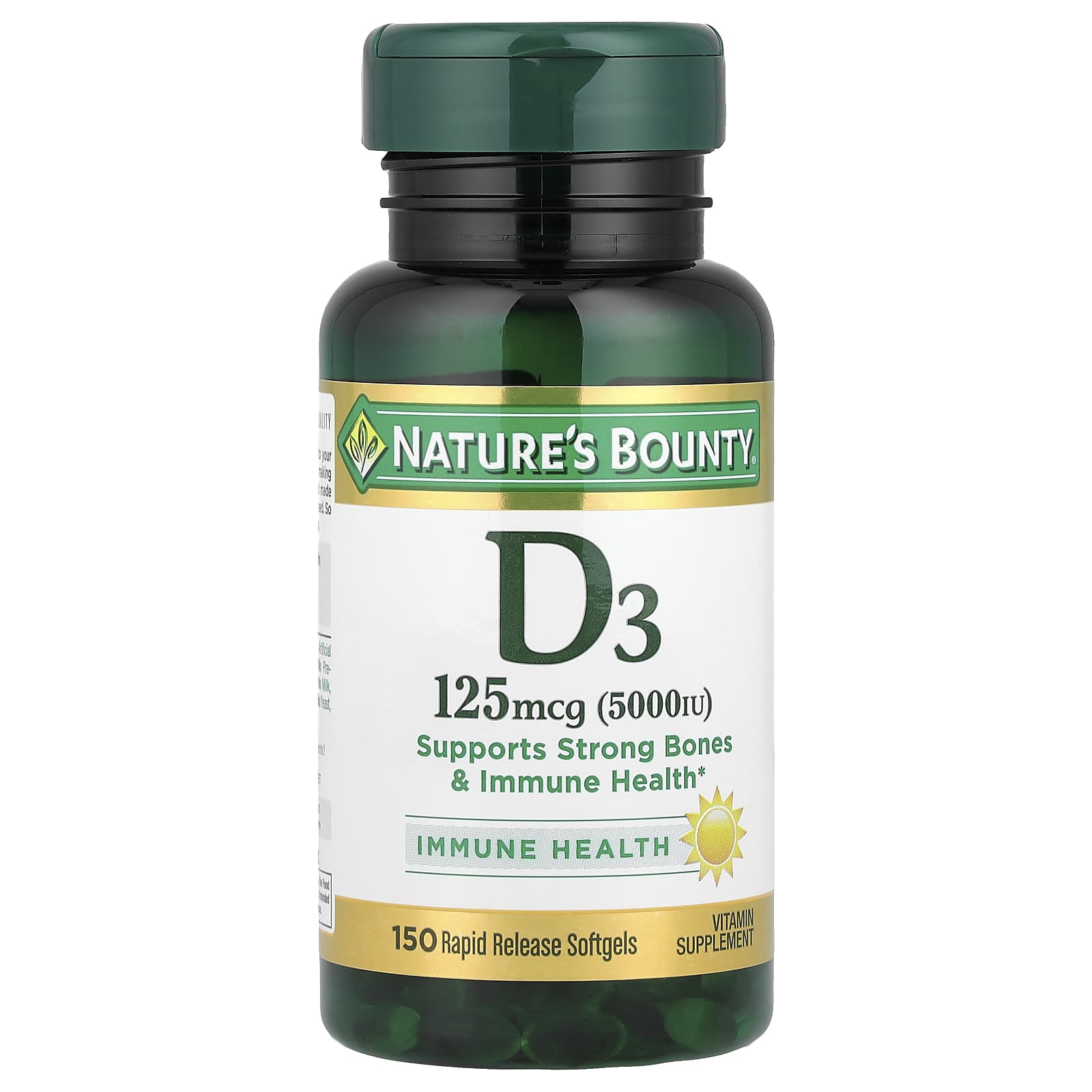 

Nature S Bounty, D3, Immune Health, 125Mcg(5,000Iu), 150 Softgels