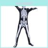 Costume da Scheletro per Bambini Tuta con Tessuto in Seta di Latte per Feste Cosplay