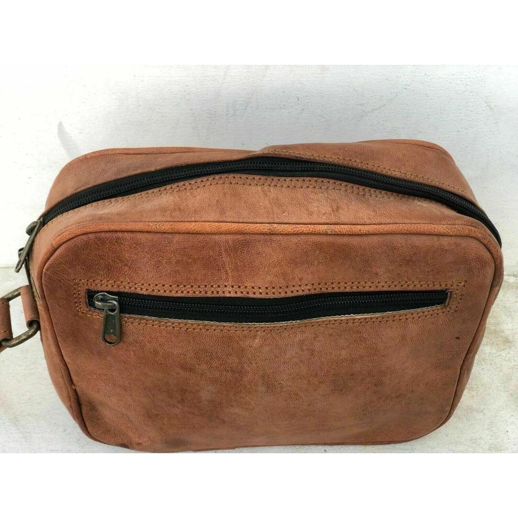 Leather Travel Toiletry Bag Shaving Dopp Kit Shaving Case Men's BAG