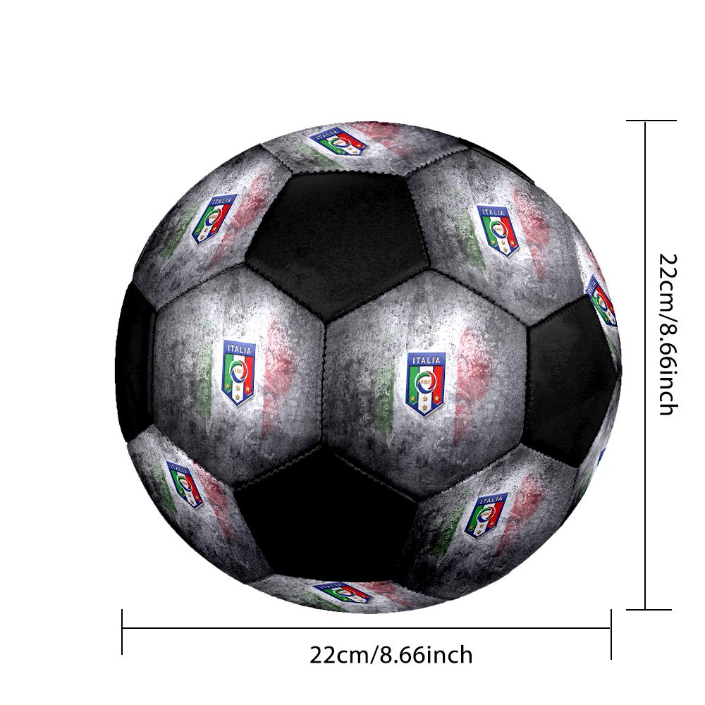 TAGLIA 5 Pallone da Calcio Italiano Colorato Per Tutte le Età Cucito a Macchina PVC Pronto per la Competizione Resistente Ad Alto Rimbalzo