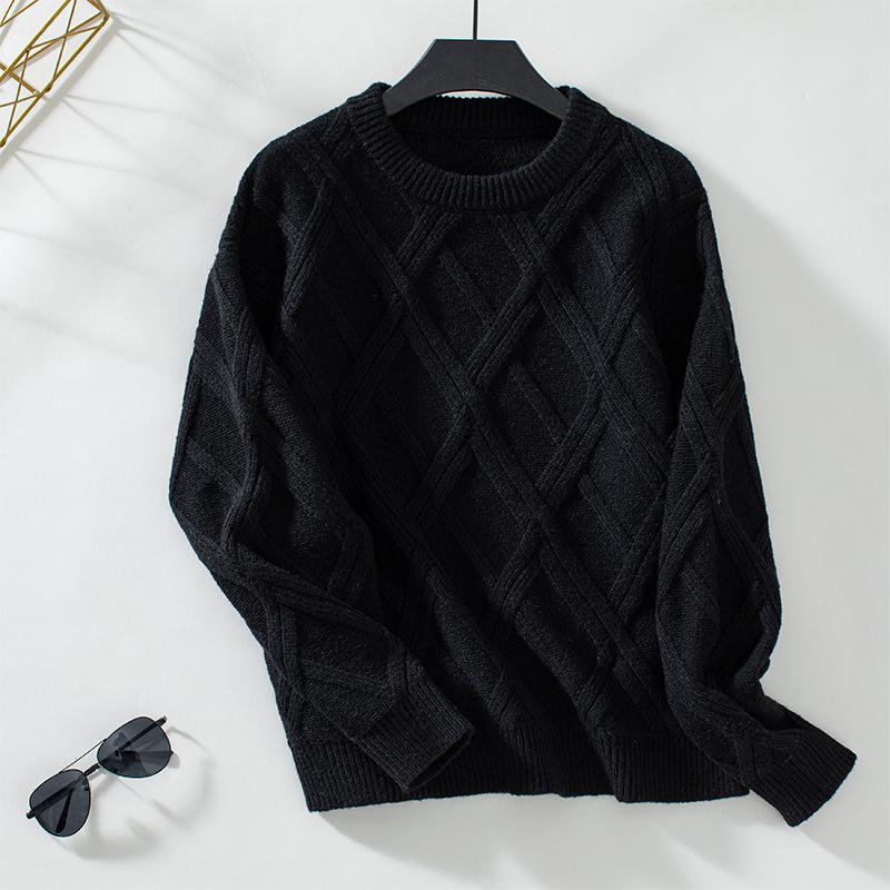 Fall Long Sleeve Crew Neck Sweaters for Women Solid Color Cable Knit Chunky Casual Oversized Pullover Sweater Tops Women's Woven Crewneck Pullover