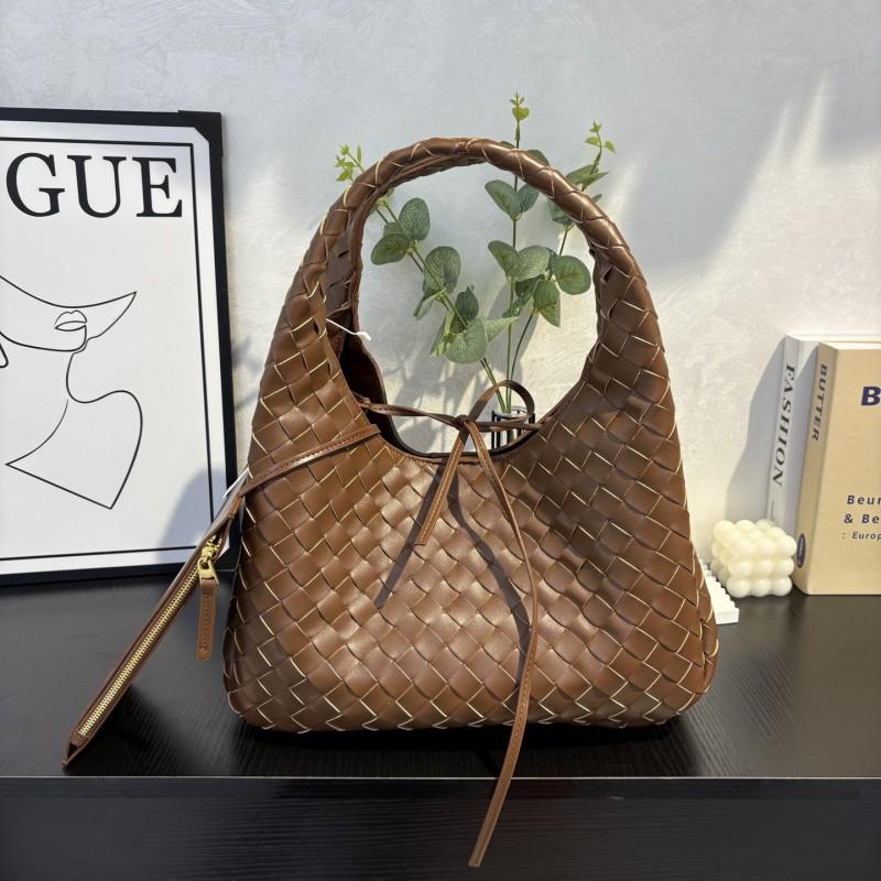 Original Leather Women's Bag 2025 New Style Lambskin Woven Fashionable Armpit One-shoulder Handbag Casual Tote