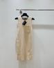 Stylish French-Inspired Sleeveless Vest Dress with Pocket Embroidery 