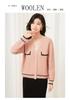 Spring and Autumn Solid Color V-Neck Long-Sleeved Jacket with Contrasting Design Women's Knitted Sweater