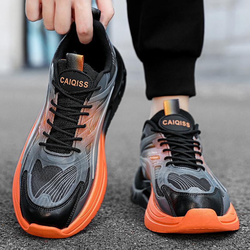 Men’s Sports Shoes Women Running Sneakers Black Basketball Shoes Thick Sole Height Increase Couple Shoes Plus Size