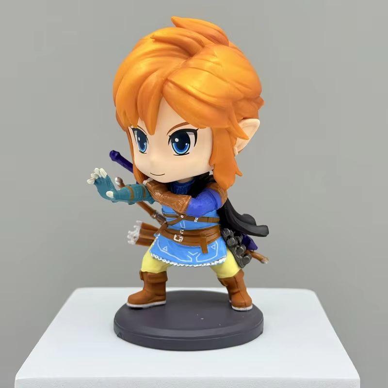 Anime The Legend OfZelda Mini Figures Link Cute Sitting Pose Statue Desktop Decoration Car Ornament Model Toys Surprise Gifts