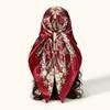 90cm Leopard Print Square Scarf Satin Silk Headband Muslim Woman Hijab Lady Fashion Hairwrap Rock Style Headscarf Islam Turban