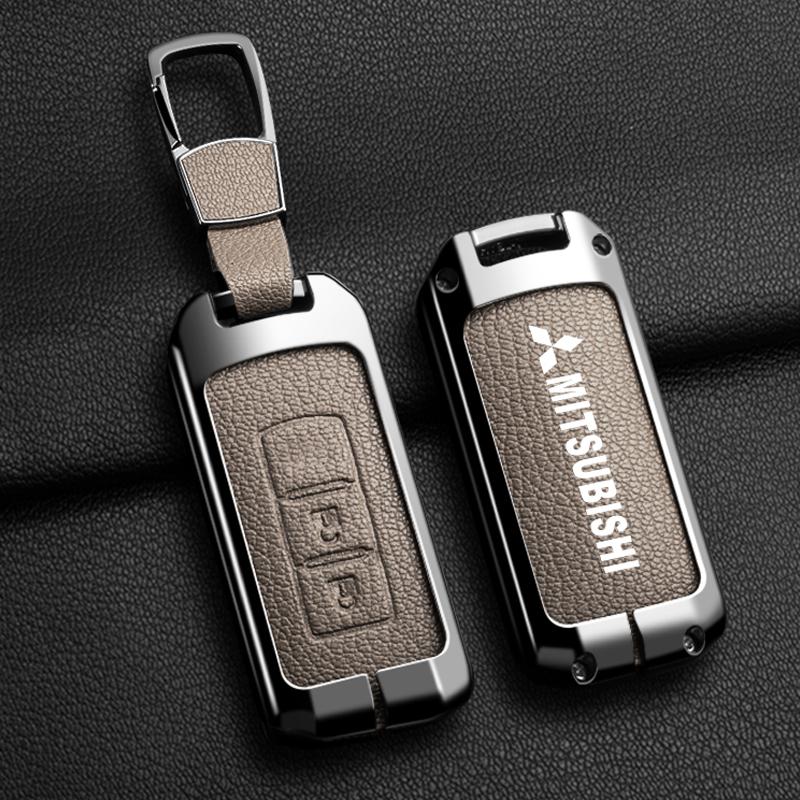 cyfmlu1 cydjfg1 2Button Smart Keys Goatskin Car Key Case Full Cover Fit for Mitsubishi Outlander 2015 Pajero Sport 2020G Pajero Sport 3 Keychain