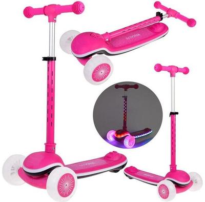 Jokomisiada Three-wheeled Balance Scooter SP0812 with Light and Music Pink