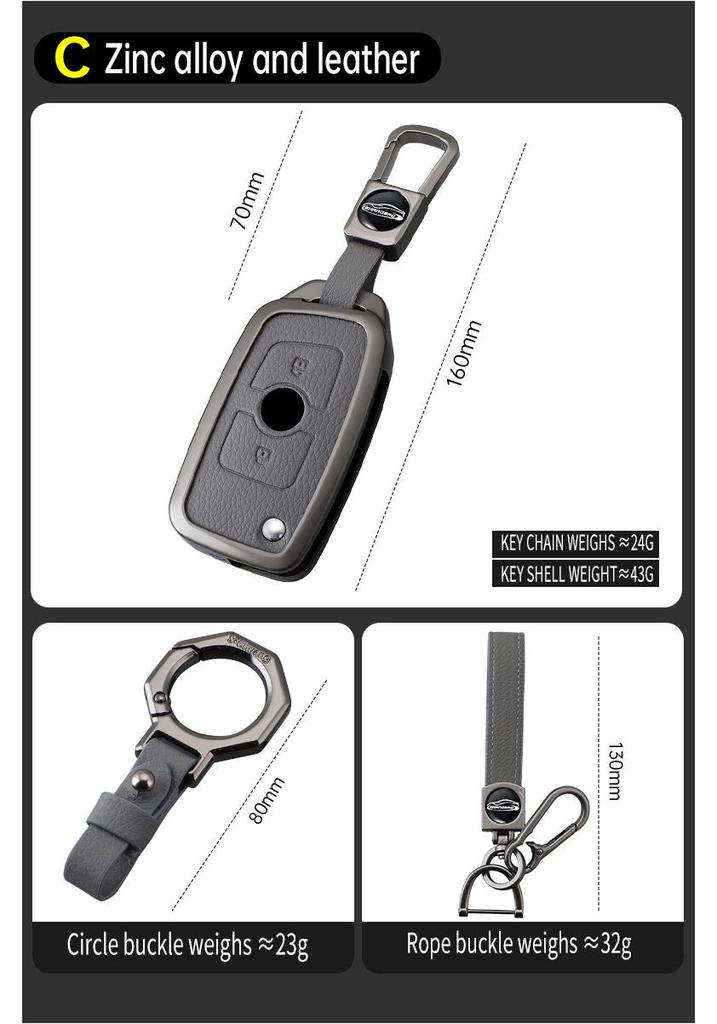 Compatible Car Key Holder for DeLonghi Model B, Elephant Grey
