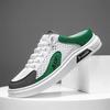 Summer New Men's Casual Sports Shoes Lace-Up Mesh Breathable Flat Sole One-Step Walking Shoes Large Size Board Shoes