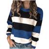 Fashion Women  Long Sleeve Striped Print Casual Knitted Loose Sweater Top