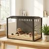 Giant Hamster Cage Rodent Habitat in Transparent Acrylic and Steel Panoramic View 81 x 51 x 53 cm Black