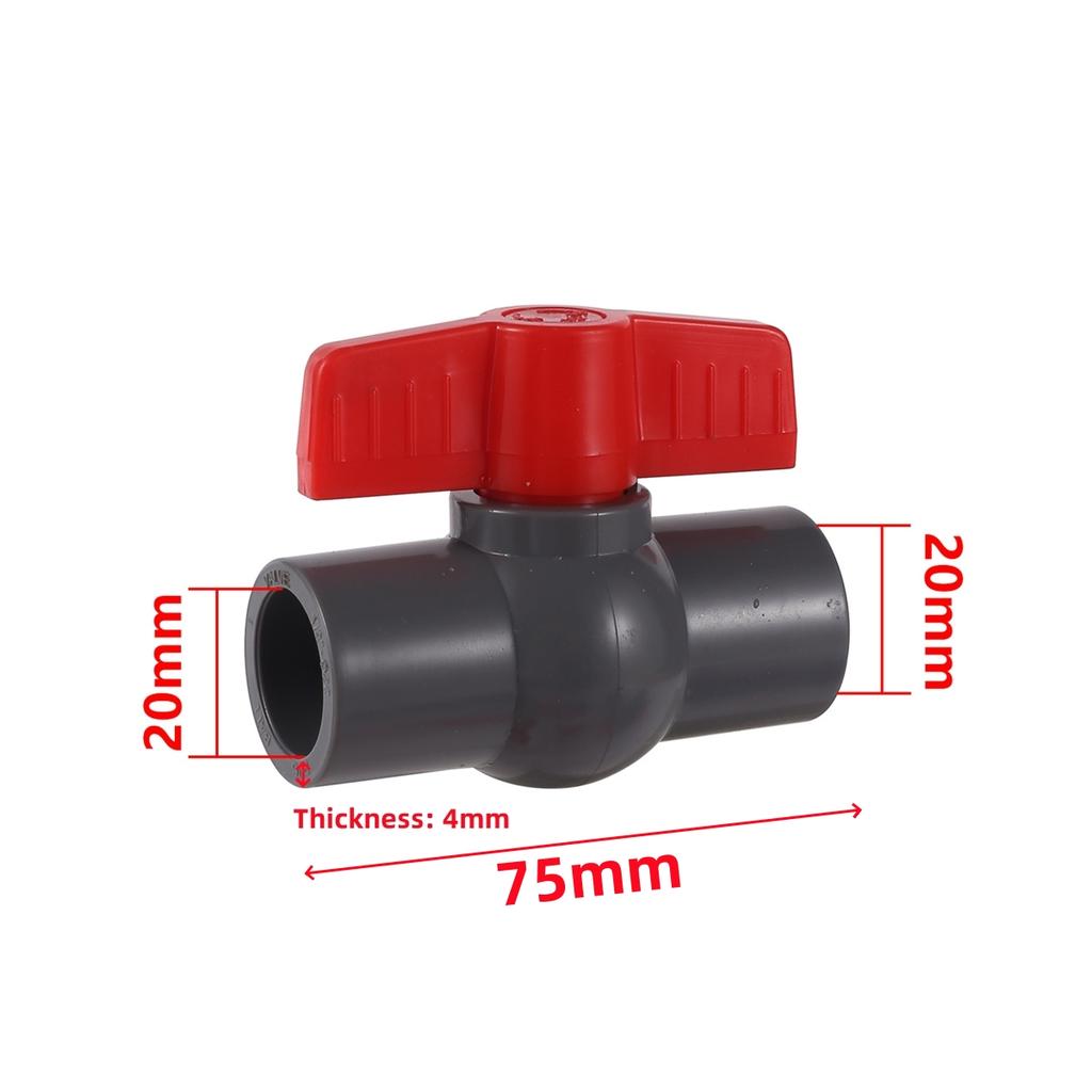 1Pc Inner Diameter 20mm PVC Ball Valve Garden Lawn Irrigation Aquarium Drainage System Water Switch Pipe Fitting White/Blue/Grey