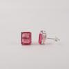 Gema de Turmalina Rosa Plata de Ley 925 Joyería Hecha a Mano Pendientes de Presión 0.4" Para Mujer EE-179-10