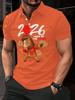 Men's Year-Round Suitable Short-Sleeve Polo Shirt with Year-Round Suitable for Chinese New Year Dragon Print - Button Lapel Collar, Full-Body Dragon,