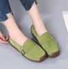Women Mother Female Lady Cow Suede Genuine Leather Shoes Flats Loafers Slip On Spring Moccasins Plus Size 43 42