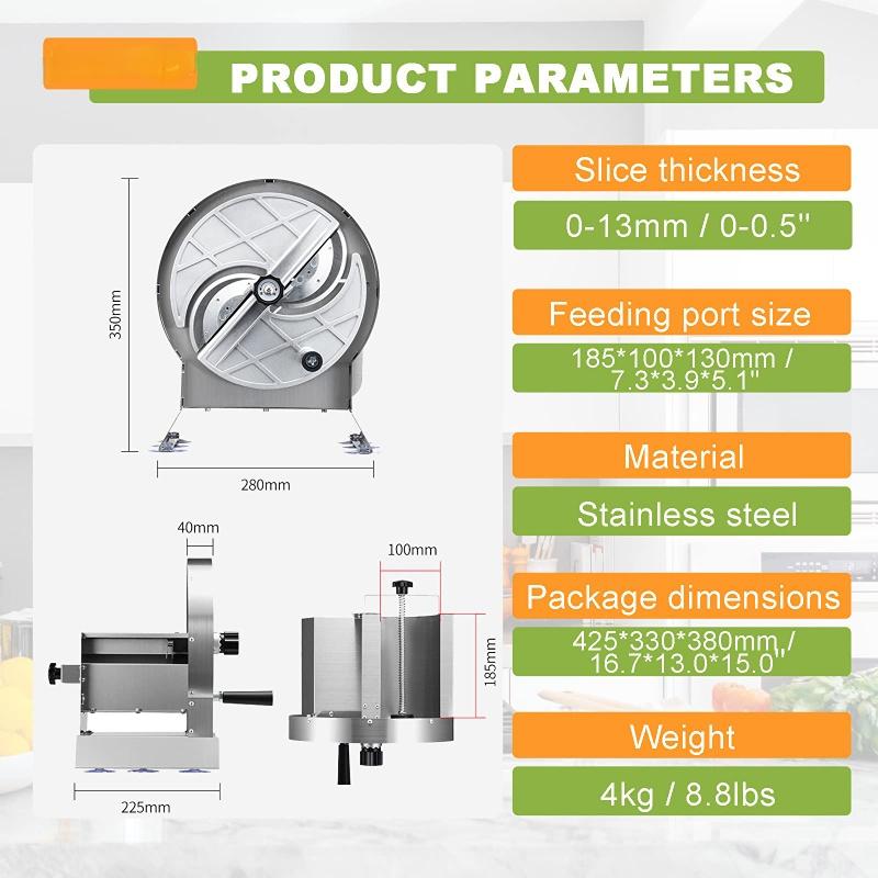 Replace blade for Commercial Vegetable Slicer Stainless Steel Potato Onion Slicer 0-0.5''Thickness Adjustable Manual Fruit Cutte