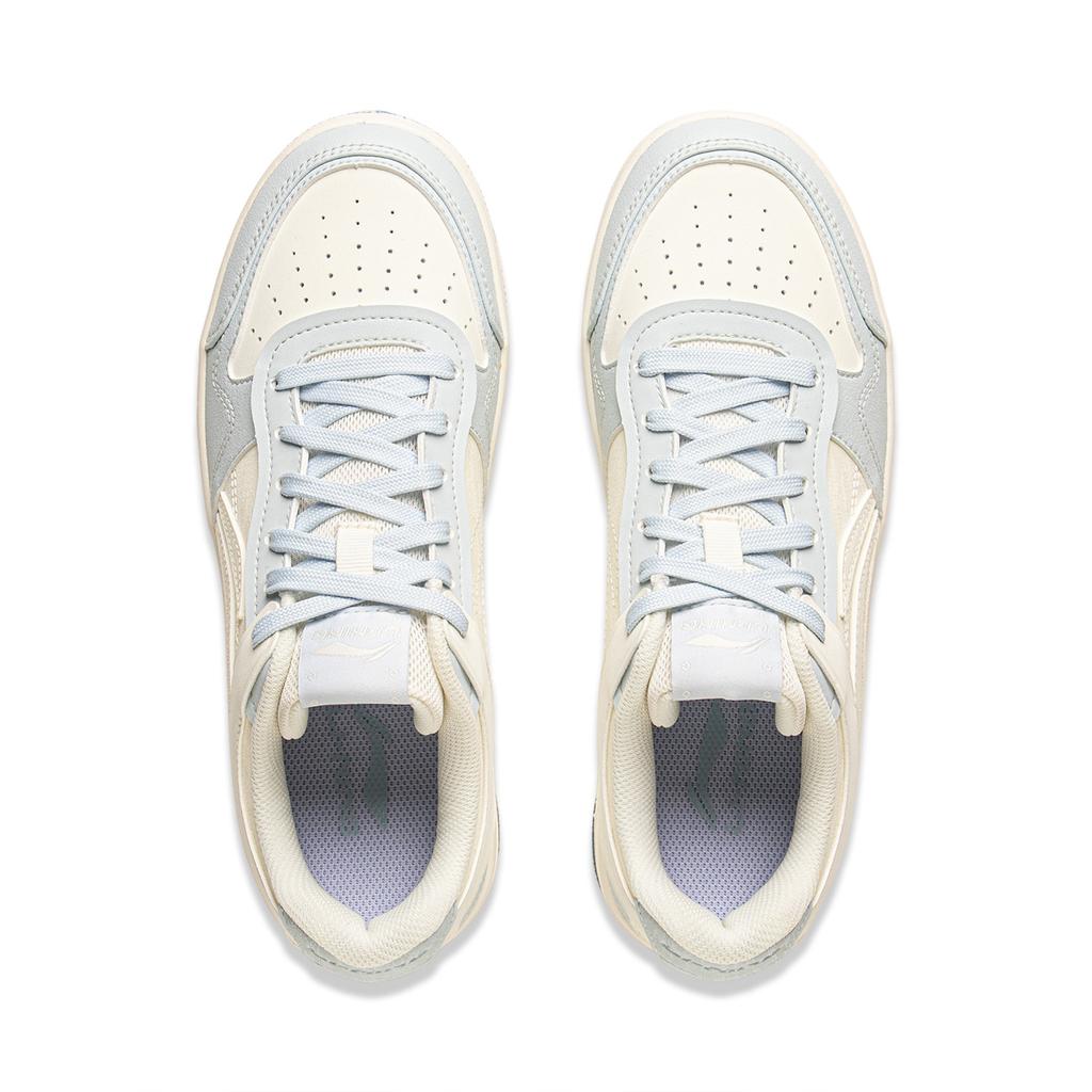 New LiNing Tianji Slip Resistant Cushioning Abrasion Resistant Lightweight Low Top Skateboard Shoes Women's White Blue AGCV090-1