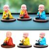 Solar Little Monk Creative Car Ornaments Dashboard Decoration Toys Chinese Style Buddhism Lucky Ornament Interior Accessories