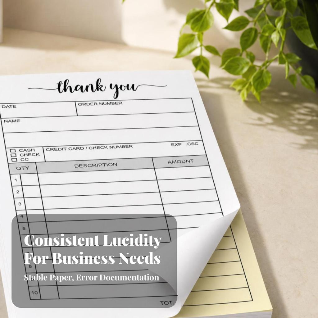 Carbonless Receipt Pad White and Yellow Order Form Chipboard Backing 2Part Book