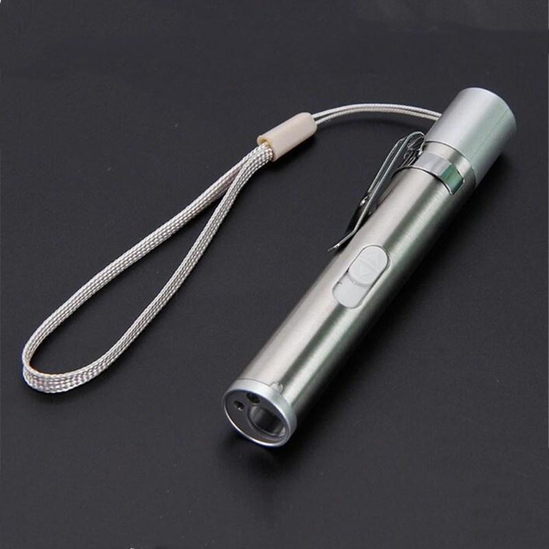 Outdoor Mini Flashlight LED Stainless Steel Multi-function USB Rechargeable Flashlight