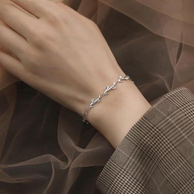 Einstellbare Verhindern Allergie 925 Sterling Silber Blatt Charme Armband & Armreif Für Frauen Weihnachten Party Schmuck Sl126