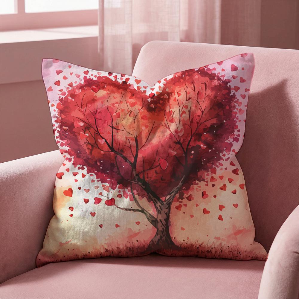 Valentine Red Heart Cushion Cover Multi-Scene Pillow Cover for Home & Car - Reversible, Soft & Durable for Daily Use