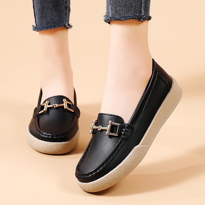 Women's Loafers Leather Driving Moccasins Comfort Flats Casual Slip On Walking Minimalist Summer Breathable Shoes