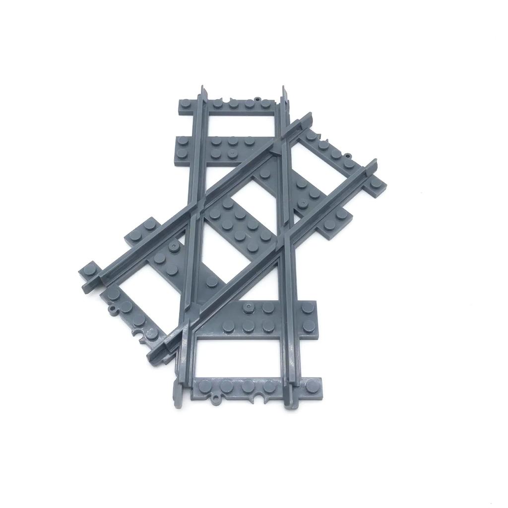 City Trains Diy Building Blocks Straight Curved Rail Bricks Parts Bridge Tunnel Model Soft Flexible Cross Tracks Railway Moc Toy