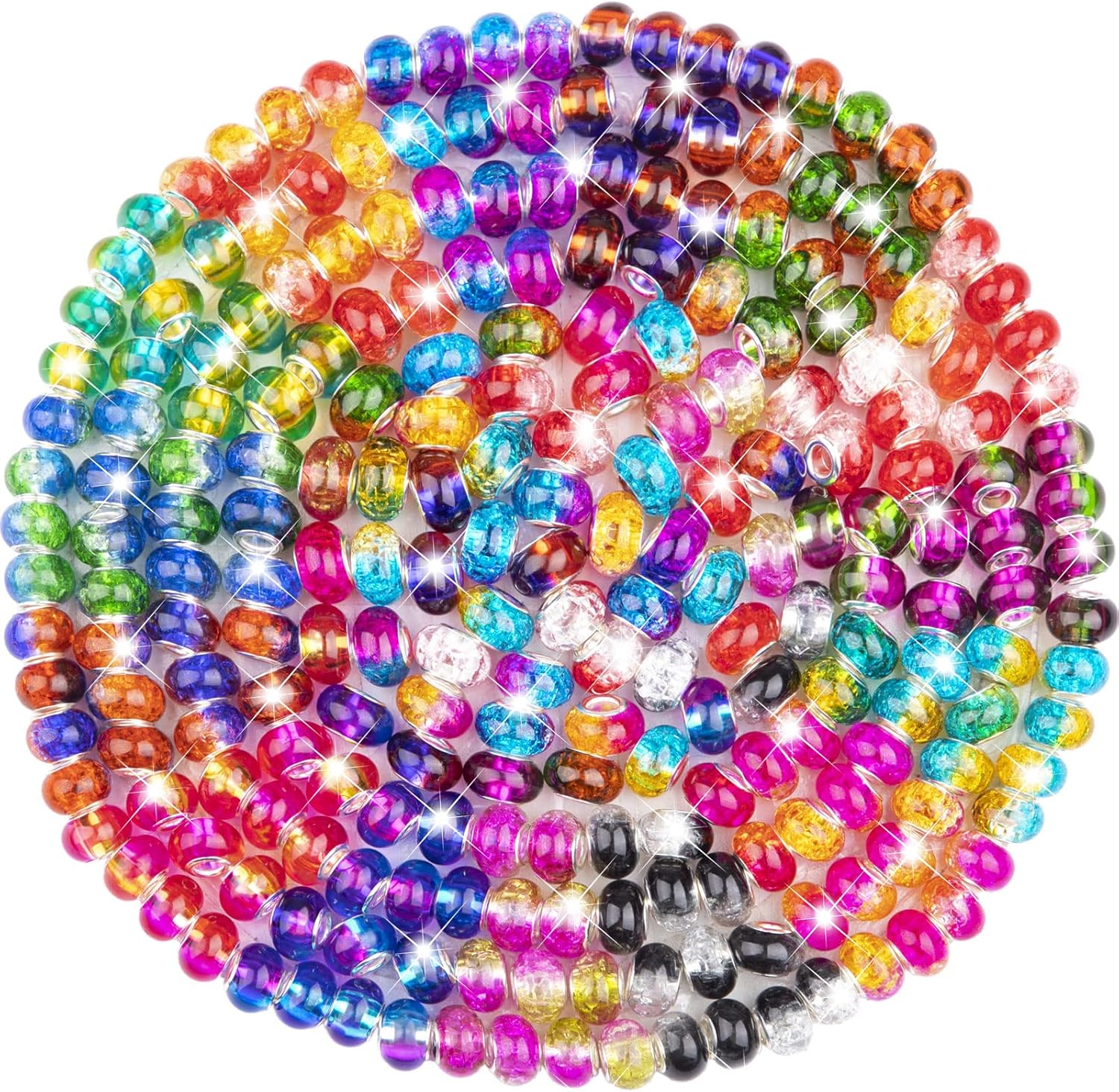 

12/25/50/100 шт. Европейские бусины с большими отверстиями, ассорти из европейских бусин для рукоделия, разноцветные хрустальные бусины Lampwork, подвески для браслетов, изготовление ювелирных изделий 12pcs