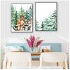 Woodland Animal Landscape Posters and Prints Fox Deer Bear Wall Art Painting Nordic Children's RoomDecorationPosters On The Wall
