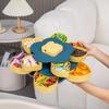 Single/Double Layer Rotating Snack Box with Lid 10 Compartment Divided Serving Tray Party Appetizers Smooth Swivel Lazy Susan Organizer