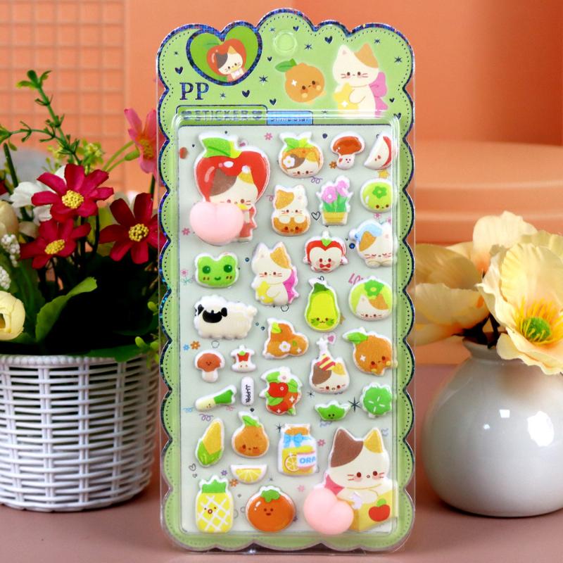 New Cartoon Animal Soft Puffy Butt 3D Stickers DIY Laptop Scrapbook Phone Case Decoration Decals Decompression Gifts