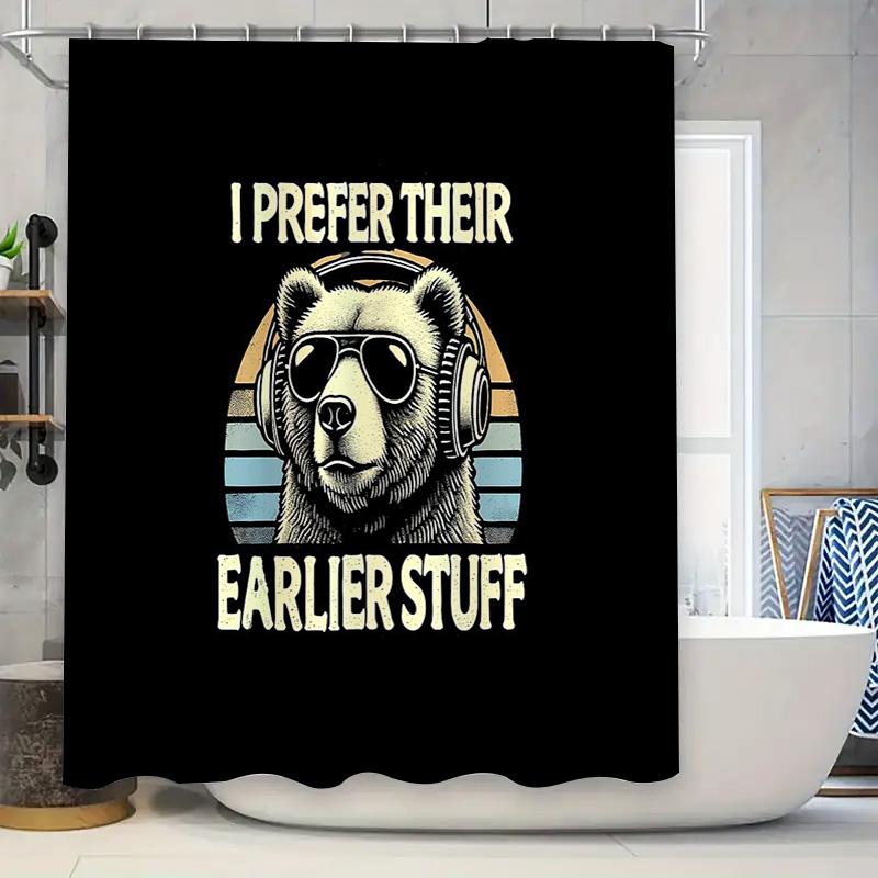 

Bear Bath Curtain Vintage Forest Animal Shower Curtain Waterproof Cute Bear Decor Woodland Bathroom Accessories Nature Lover Gif W60H190(CM)-1 Pcs