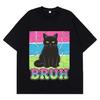Funny Cat Meme T Shirt Men Women Fashion Hip Hop T Shirt Summer Short-sleeved Loose Casual Cotton Fashion Oversized T Shirts