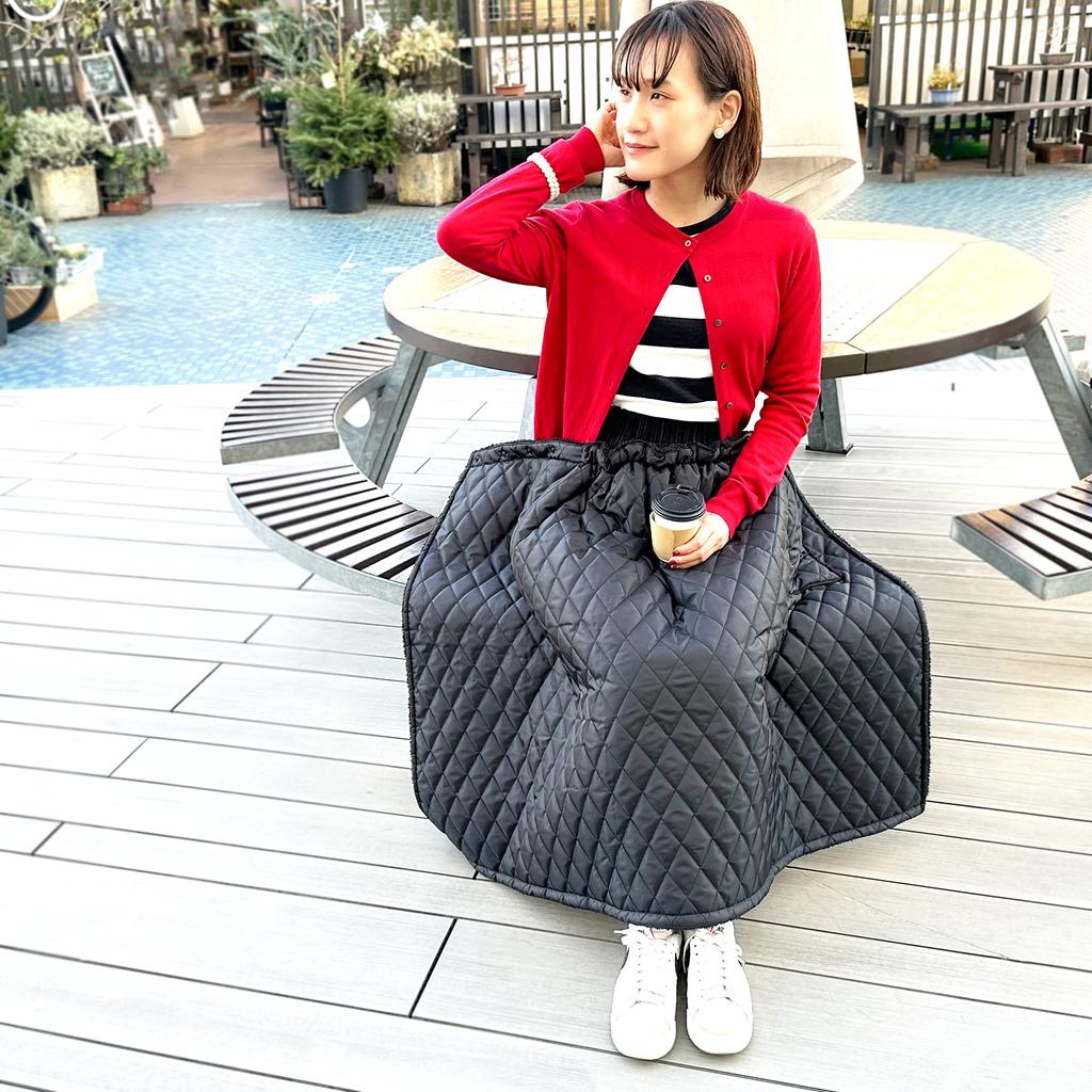 CLEAN HOUSE Long Black Wrap Sizes with Quilted Padded and Throw Blanket Skirt, 80cm, S-L, Lining, Pockets,