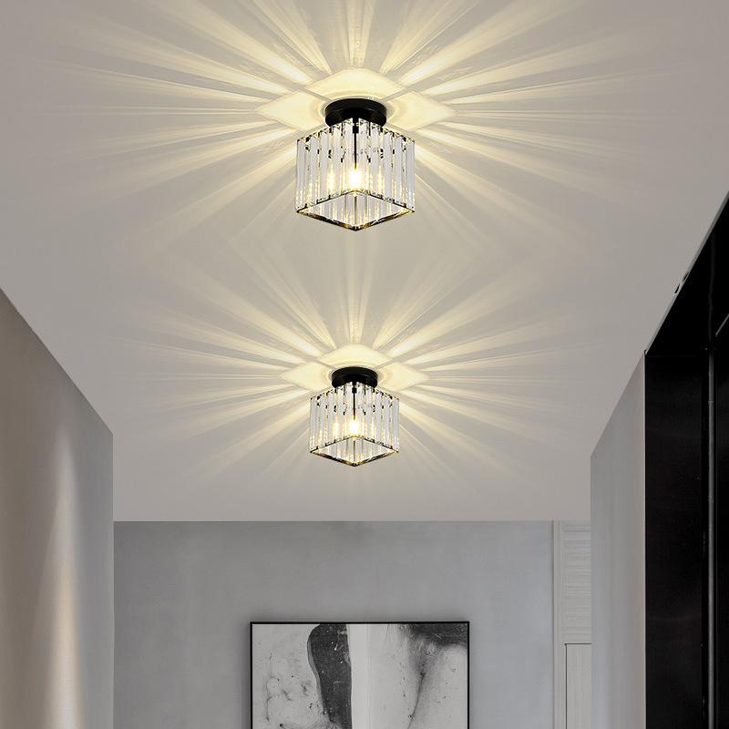Dining Room Light Creative Personality Crystal Ceiling Lamp Bedroom Restaurant Corridor Entrance Small Chandelier Pendant Lights