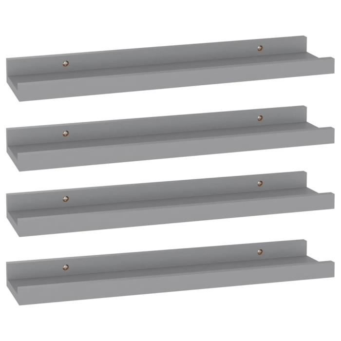 VidaXL Wall Shelves 4 Pcs Grey 40x9x3 Cm