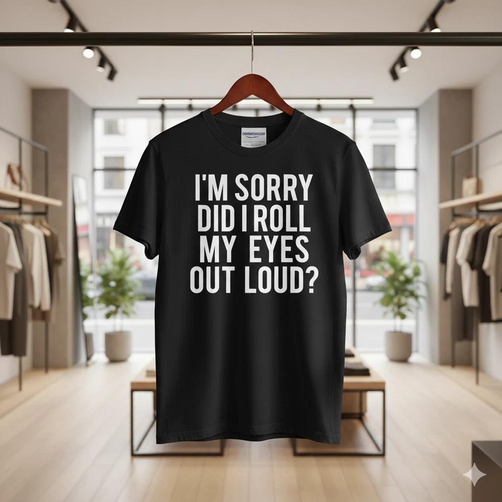 Unisex Adult Funny Quote I m Sorry Did I Roll My Eyes Out Loud Fny ... XL