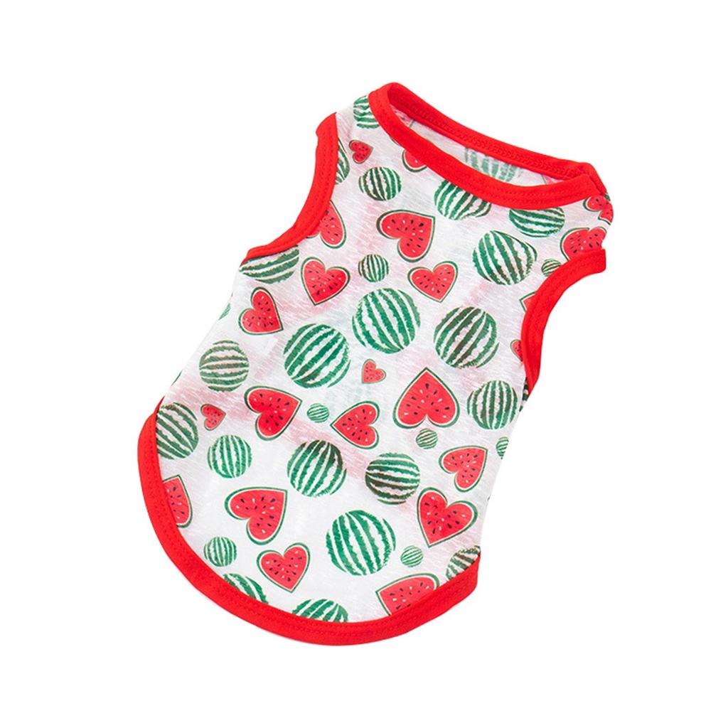 Pet Clothes Cat Summer Mesh Vest Clothing Comfortable Clothes For Cat And Small Dog Fruit Pattern Printed Cartoon Cute Cloth
